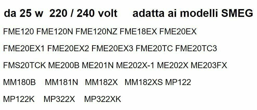 LAMPADINA FORNO MICROONDE SMEG PANASONIC LG WHIRLPOOL CANDY SMEG 25 W TF 80 in prodotto EuroStore07 - Alatri, commercioVirtuoso.it