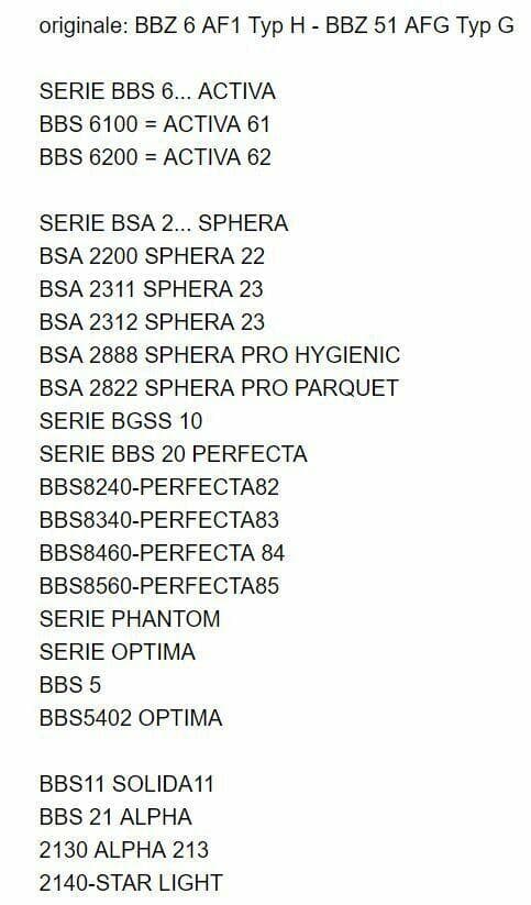 8 SACCHETTI ASPIRAPOLVERE ADATTI A BOSH SPHERA PERFECTA Typ H / Typ G SI 11 in prodotto EuroStore07 - Alatri, commercioVirtuoso.it
