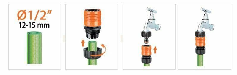 CLABER 8607 RACCORDO PORTATUBO PER 1/2 1 PZ INNESTO RAPIDO IRRIGAZIONE in prodotto EuroStore07 - Alatri, commercioVirtuoso.it