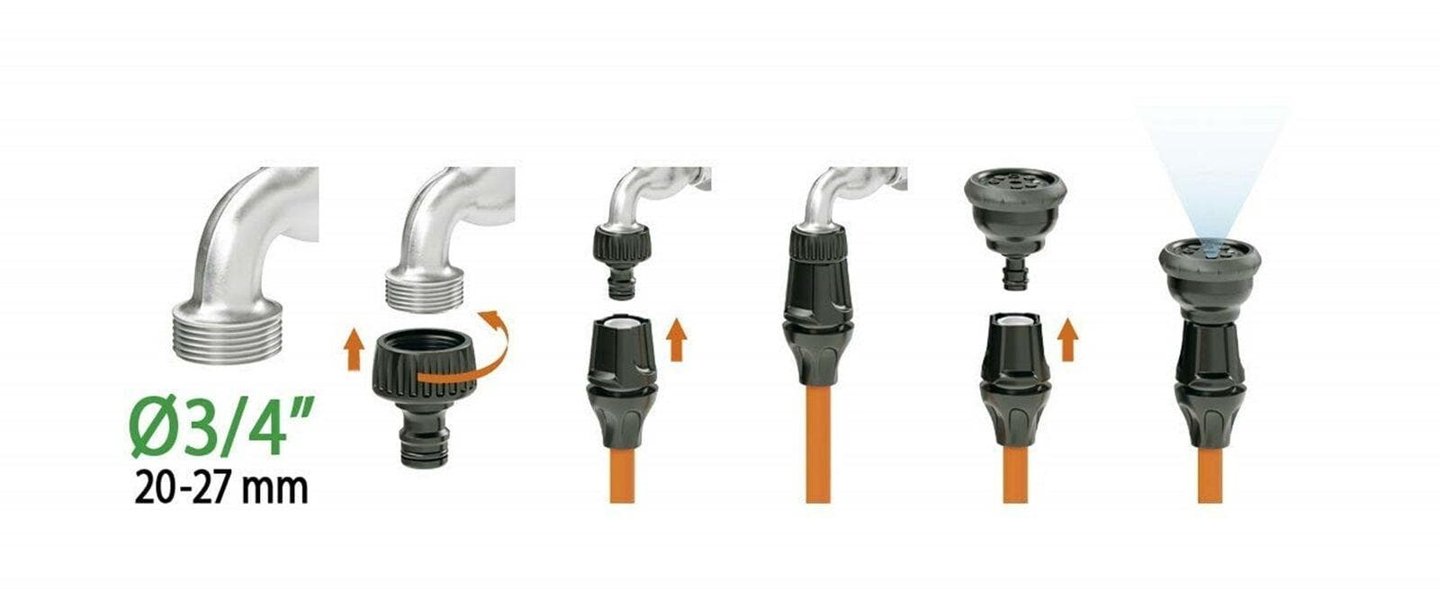 CLABER 9334 TUBO ESTENSIBILE 5 / 15 MT CON LANCIA E RACCORDI SPRINGY 15 MT in prodotto EuroStore07 - Alatri, commercioVirtuoso.it