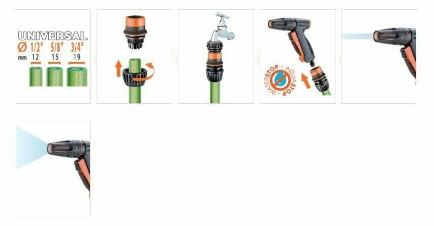 CLABER 48550 PISTOLA MULTI GETTO + RACCORDI + IRRIGAZIONE TUBI 1/2 - 5/8 - 3/4 in prodotto EuroStore07 - Alatri, commercioVirtuoso.it