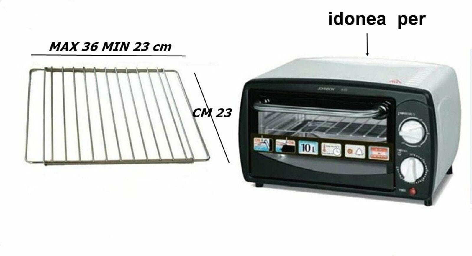 GRIGLIA SFORNATUTTO FORNETTO ELETTRICO UNIVERSALE RIPIANO 23 / 39 X 23 PICCOLA in prodotto EuroStore07 - Alatri, commercioVirtuoso.it