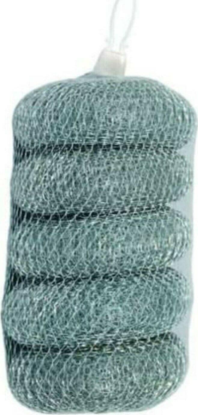 PAGLIETTE SPUGNA ACCIAIO ZINCATO 5 PZ DA 40 GR PENTOLE STOVIGLIE FERR 192231 in prodotto EuroStore07 - Alatri, commercioVirtuoso.it
