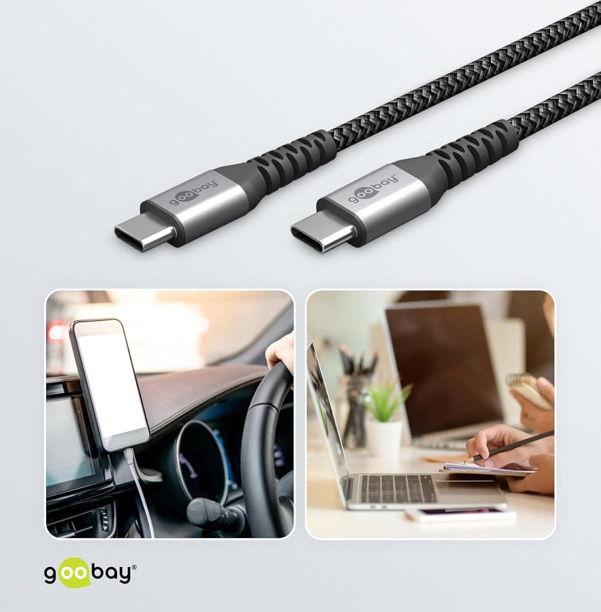 Cavo Tessile USB-C&trade Maschio/USB-C&trade Maschio 1 m Grigio in  Scontolo.net - Potenza, commercioVirtuoso.it