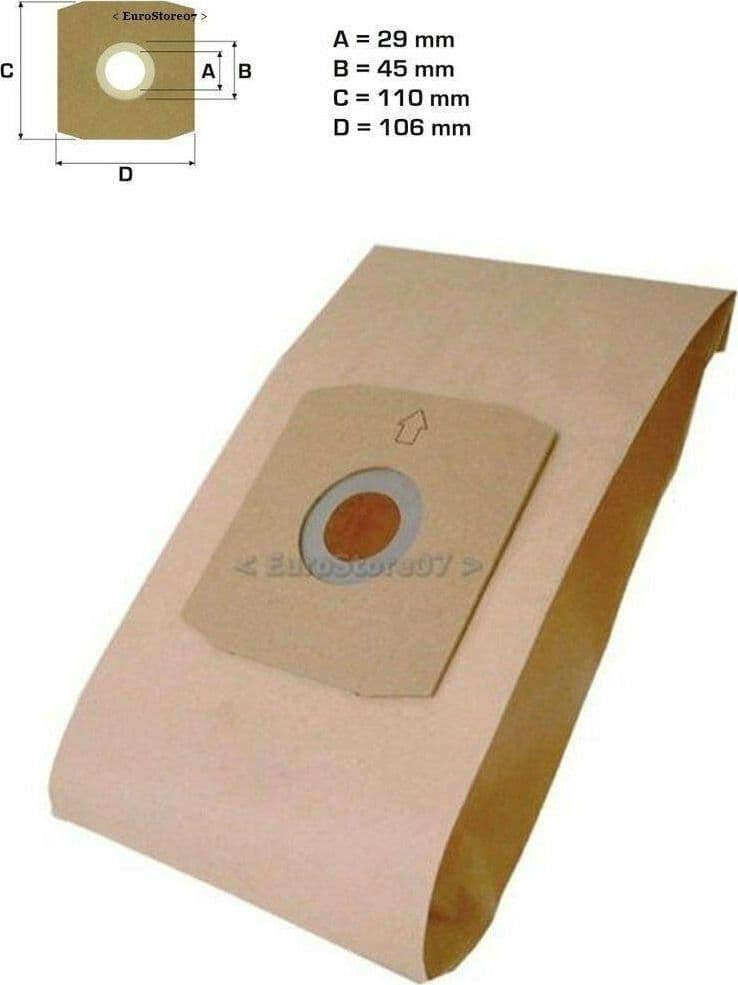8 SACCHETTI ASPIRAPOLVERE FAKIR THEO / ARIETE CAT AP 5077 AP 5078 DA 41 in prodotto EuroStore07 - Alatri, commercioVirtuoso.it
