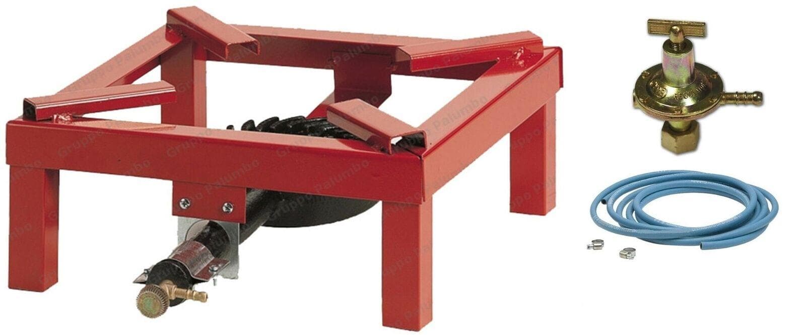 FORNELLONE A GAS CM 40 X 40 IN METALLO + REGOLATORE TUBO 2 mt ROSSO O NERO in prodotto EuroStore07 - Alatri, commercioVirtuoso.it