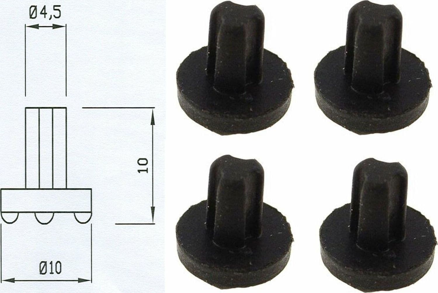 GOMMINO ANTIGRAFFIO PER GRIGLIA CUCINA A GAS - NARDI 4 PZ COD P002 in prodotto EuroStore07 - Alatri, commercioVirtuoso.it