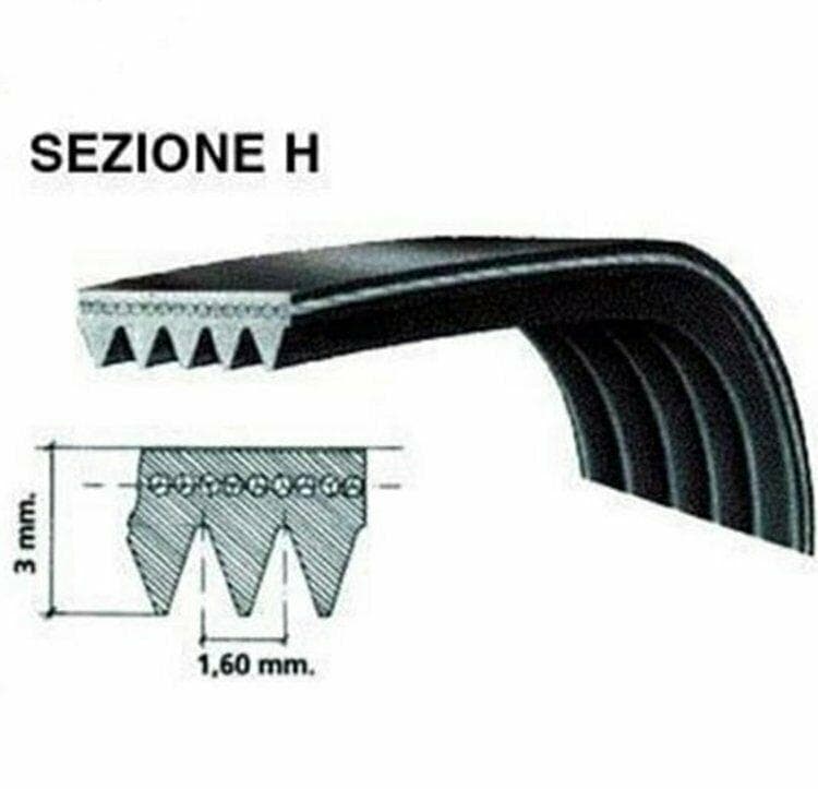 CINGHIA LAVATRICE RIGATA POLY V 1287 H8 EL ELECTROLUX 1326721006 WHIRLPOOL in prodotto EuroStore07 - Alatri, commercioVirtuoso.it