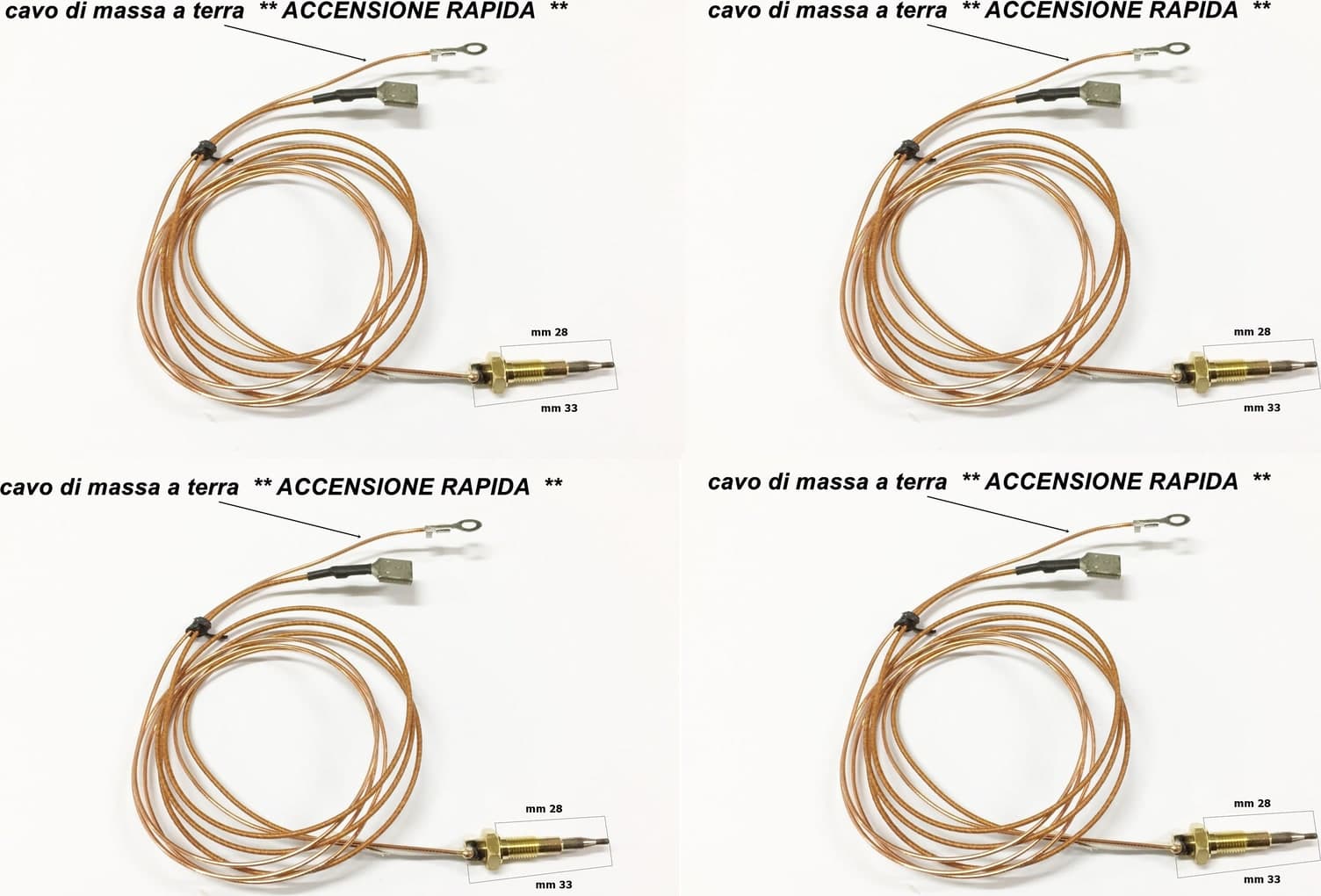 4 TERMOCOPPIE TERMOCOPPIA ACCENSIONE RAPIDA MM 33 ARISTON C00052986 TC 37 in prodotto EuroStore07 - Alatri, commercioVirtuoso.it