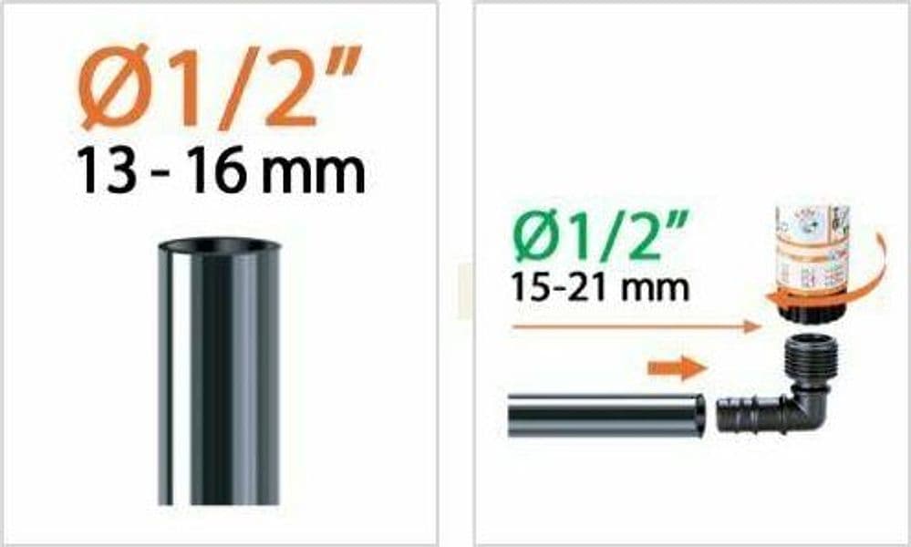 CLABER 91082 GOMITO FILETTO 1/2' (15 - 21 mm) PER IRRIGATORI COLIBRI 2PZ in prodotto EuroStore07 - Alatri, commercioVirtuoso.it
