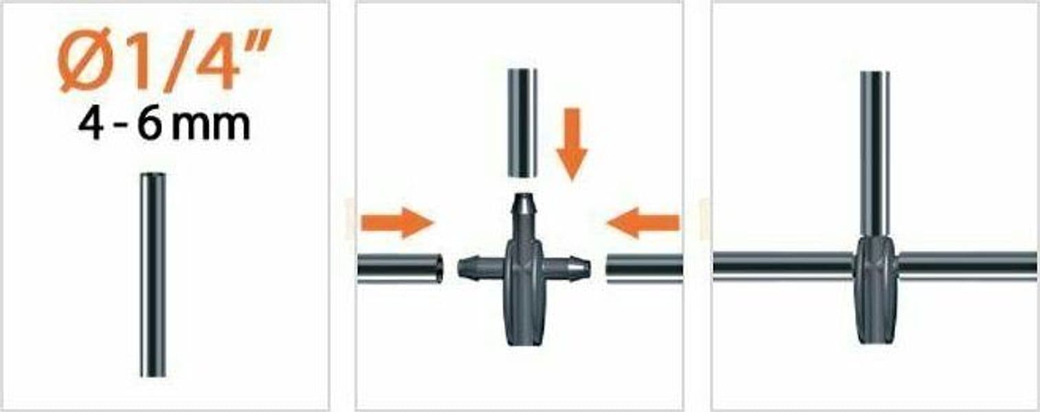 CLABER 91141 pz.10-RACCORDO TRE VIE PER TUBO CAPILLARE 1/4'GIARDINO IRRIGAZIONE in prodotto EuroStore07 - Alatri, commercioVirtuoso.it