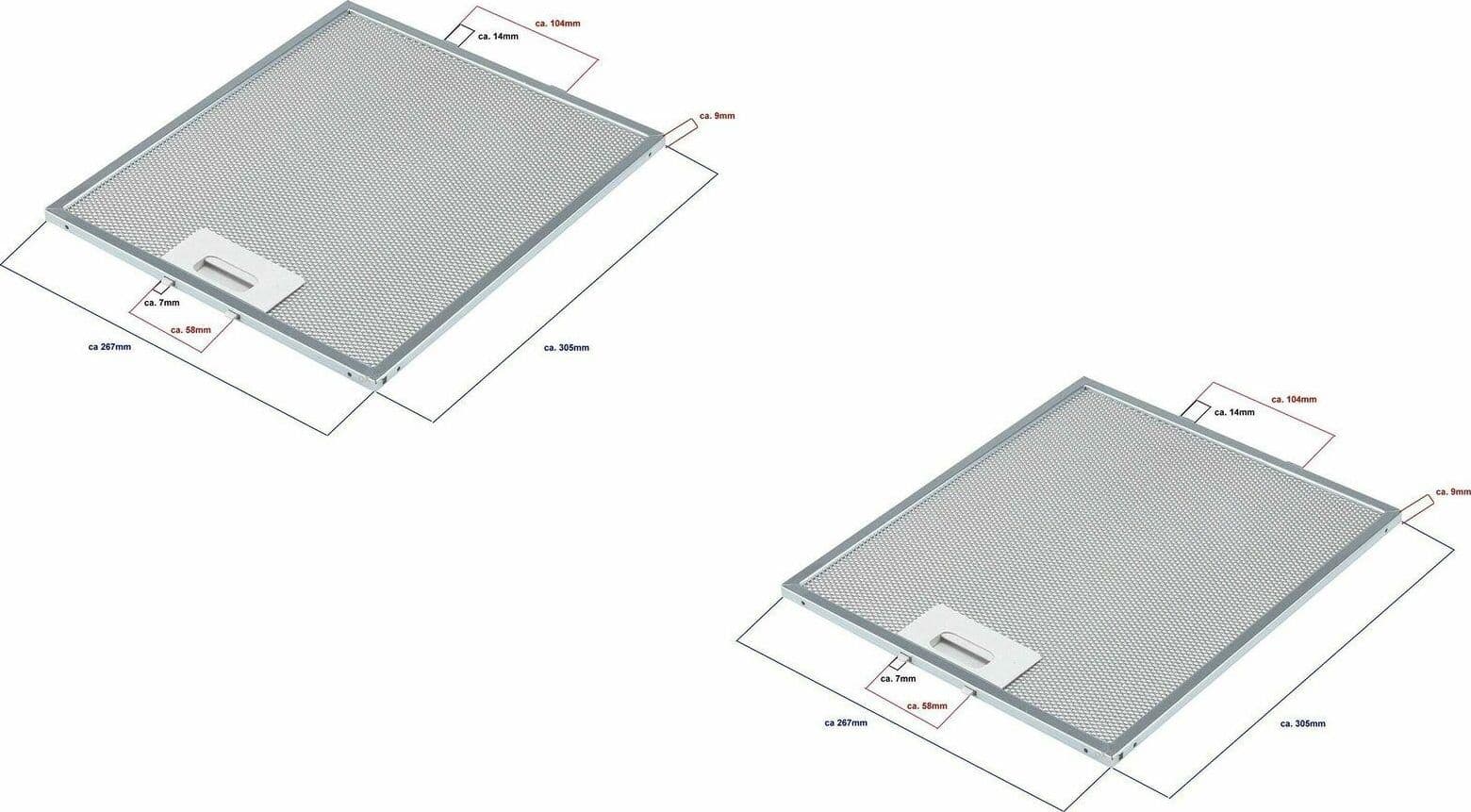 FILTRO CAPPACANDY 49030919 INDESIT C00314158 METALLICO 305x267x9mm PZ 2 F 239 in prodotto EuroStore07 - Alatri, commercioVirtuoso.it