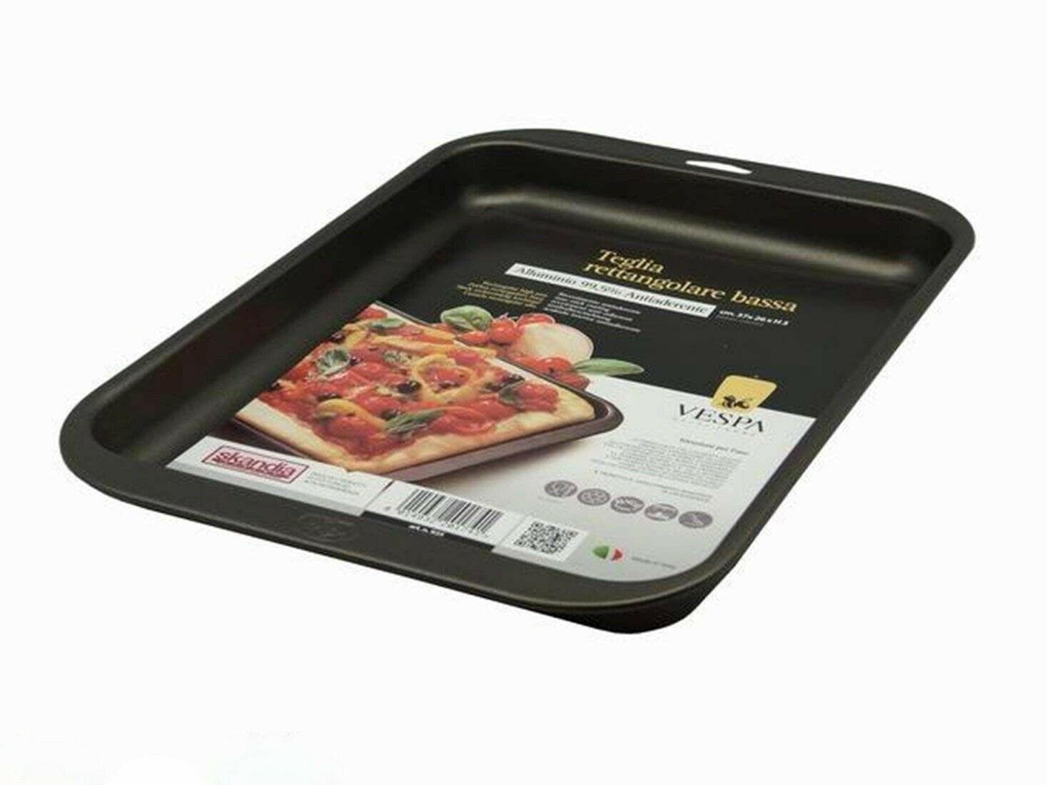 TEGLIA PER PIZZA TESTO FORNO STUFA CM 37 X 26 X 3 ANTIADERENTE PRA 416109 in prodotto EuroStore07 - Alatri, commercioVirtuoso.it