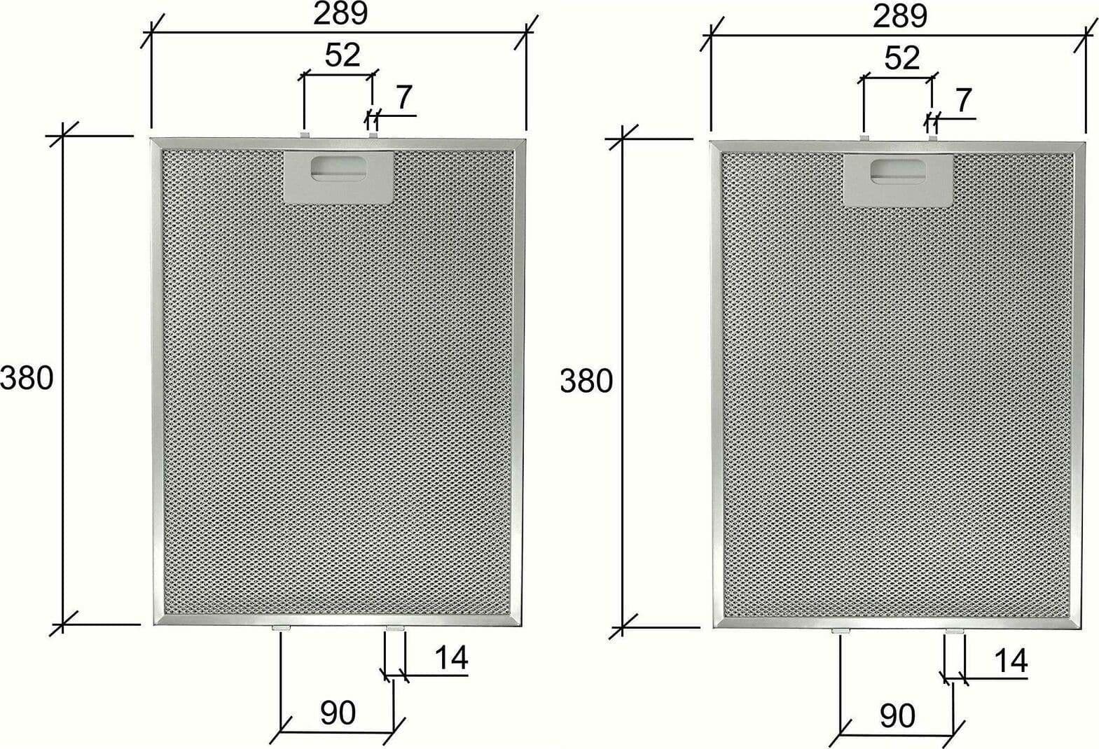FILTRO CAPPA ELICA GF03RB IN ALLUMINIO CM 380 x 289 x 9 mm -- PZ 2-- F 247 in prodotto EuroStore07 - Alatri, commercioVirtuoso.it