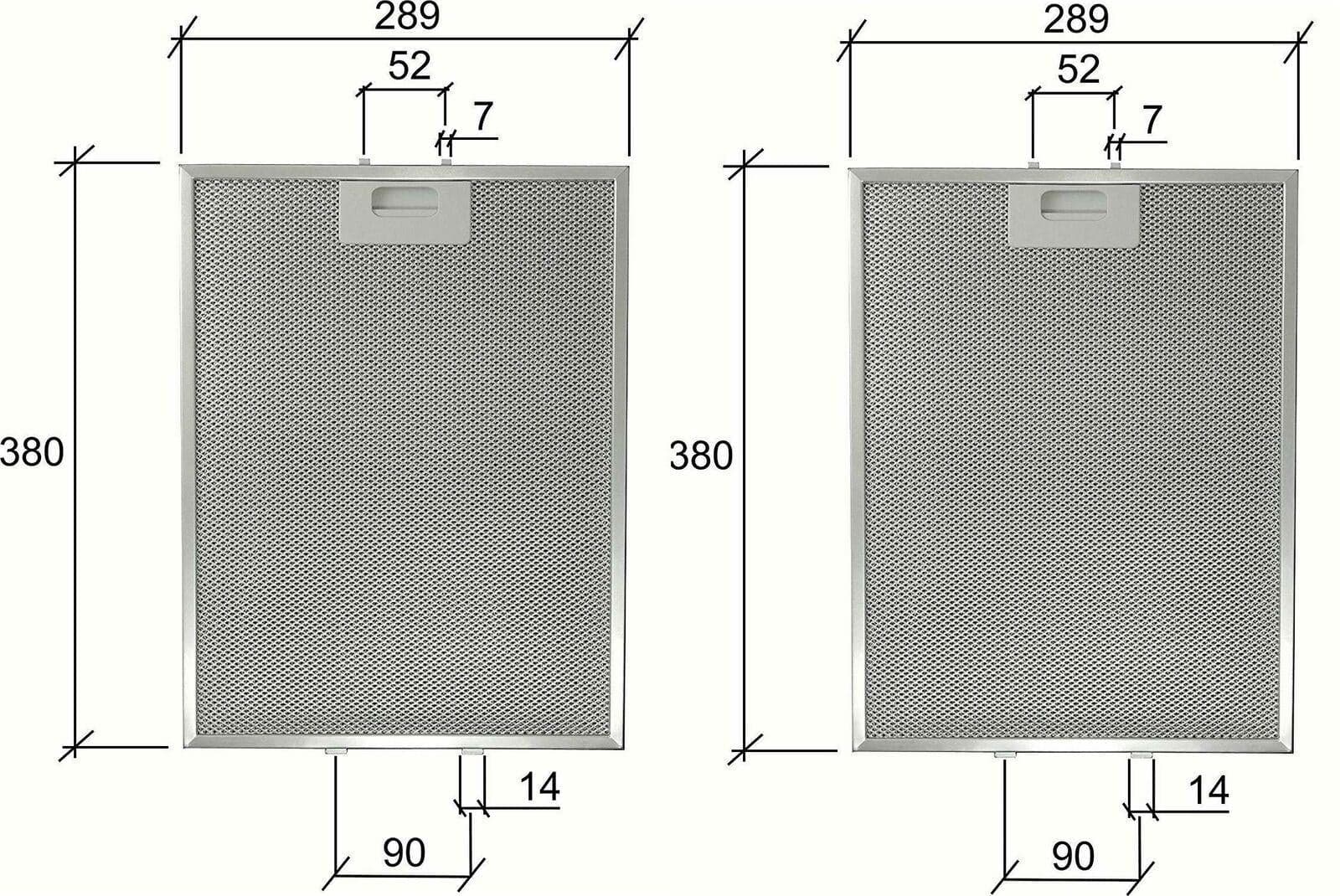 FILTRO CAPPA ELICA GF03RB IN ALLUMINIO CM 380 x 289 x 9 mm -- PZ 2-- F 247 in prodotto EuroStore07 - Alatri, commercioVirtuoso.it