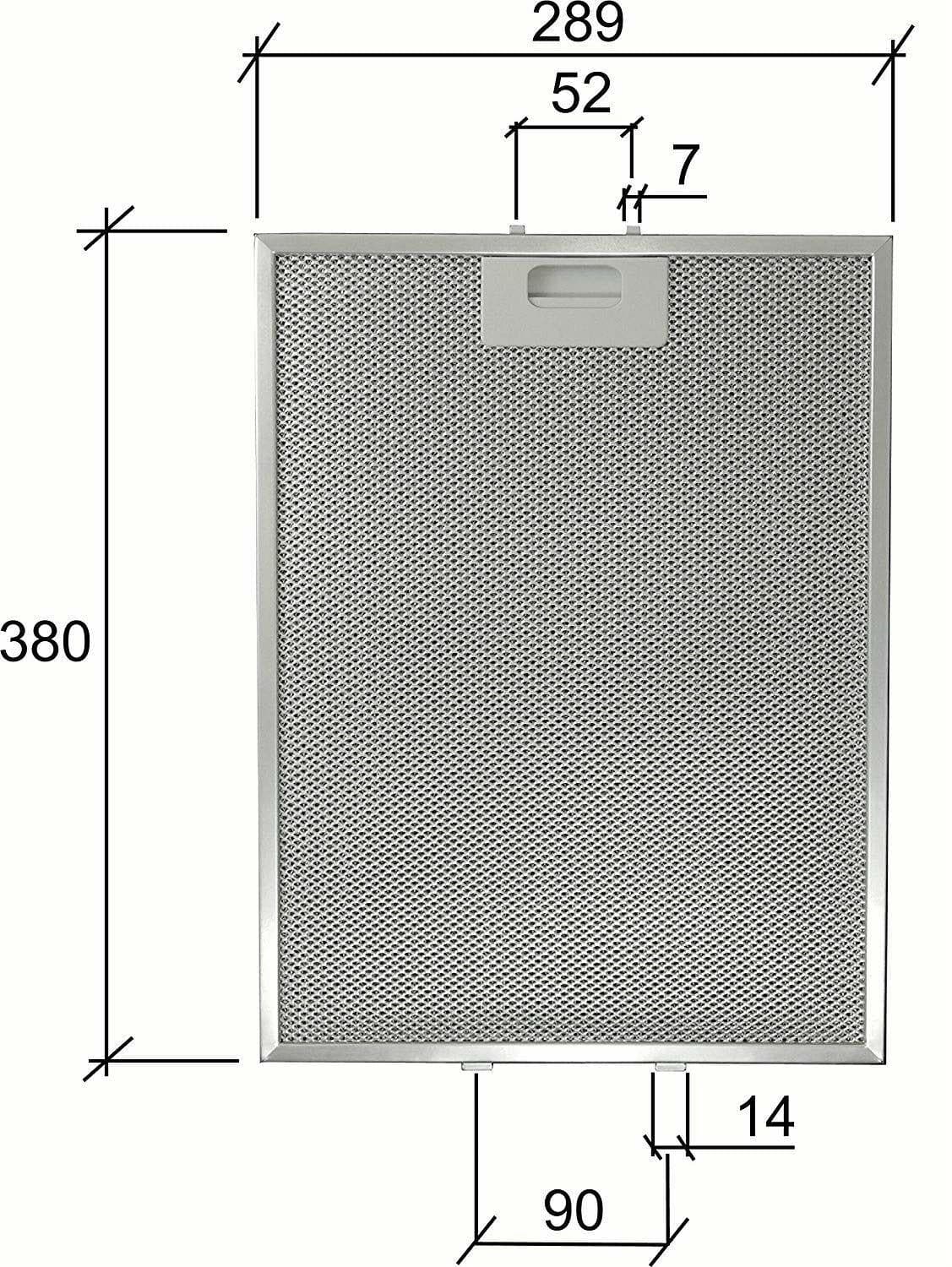 FILTRO CAPPA ELICA GF03RB IN ALLUMINIO CM 380 x 289 x 9 mm -- PZ 2-- F 247 in prodotto EuroStore07 - Alatri, commercioVirtuoso.it
