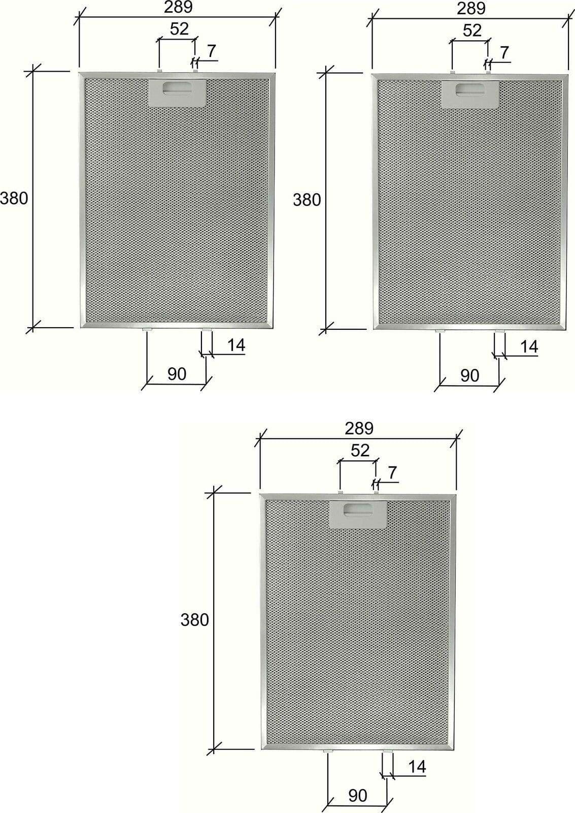 FILTRO CAPPA ELICA GF03RB I NALLUMINIO CM 380 x 289 x 9 MM - PZ 3 - F 247 in prodotto EuroStore07 - Alatri, commercioVirtuoso.it