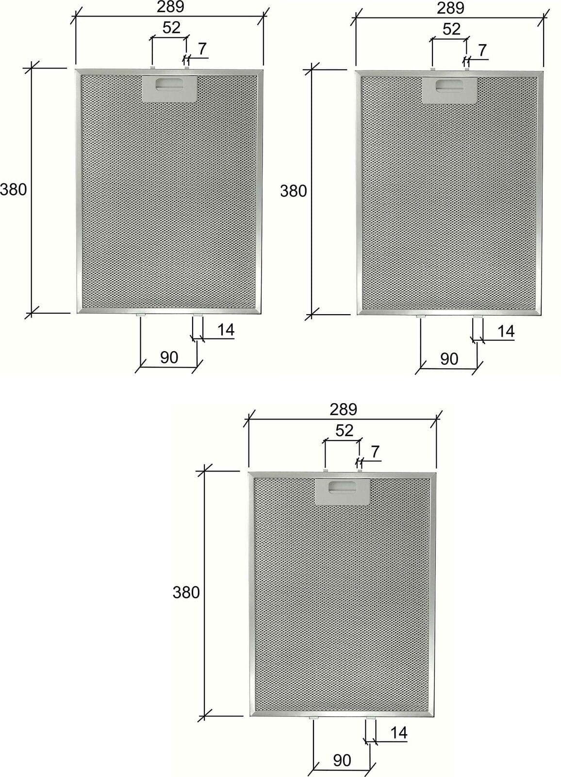 FILTRO CAPPA ELICA GF03RB I NALLUMINIO CM 380 x 289 x 9 MM - PZ 3 - F 247 in prodotto EuroStore07 - Alatri, commercioVirtuoso.it