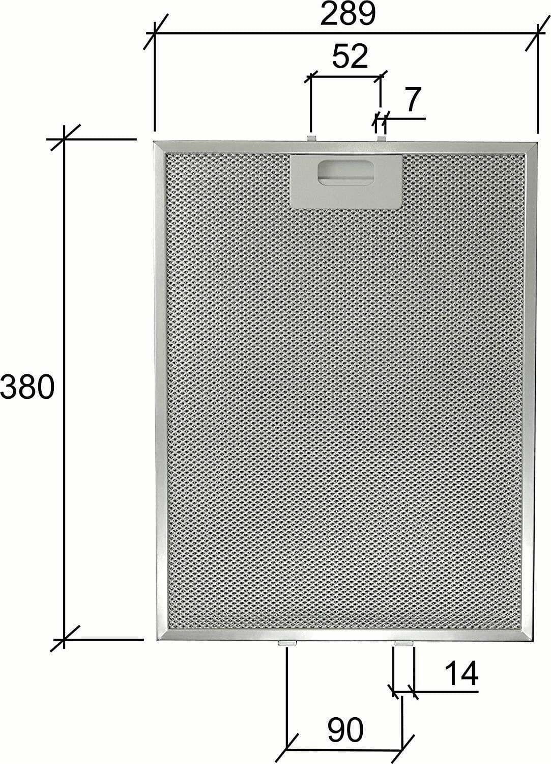 FILTRO CAPPA ELICA GF03RB I NALLUMINIO CM 380 x 289 x 9 MM - PZ 3 - F 247 in prodotto EuroStore07 - Alatri, commercioVirtuoso.it