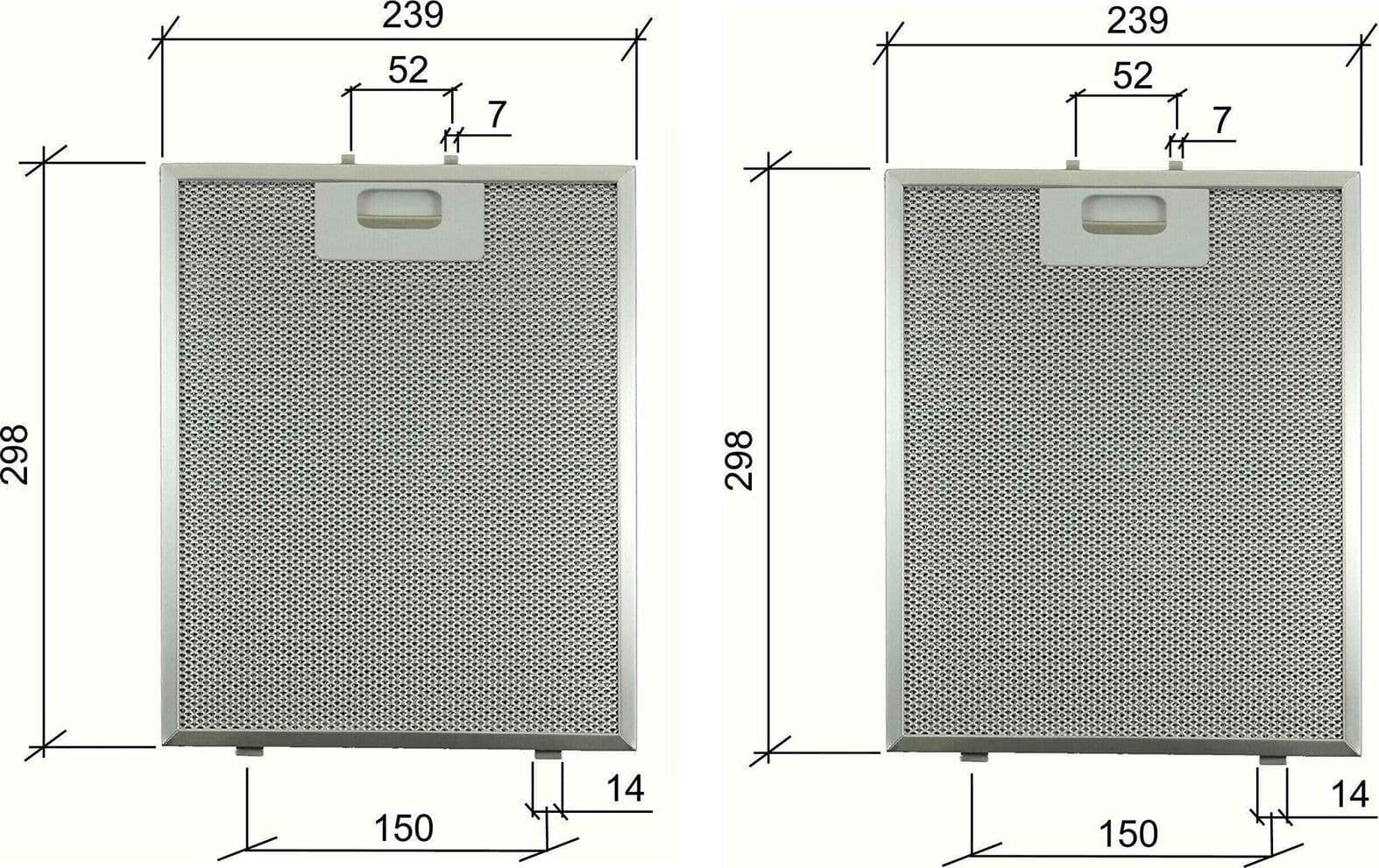 2 PZ BEST HYGENA 08087609 0808735 FILTRO CAPPA METALLI CM 298x239x9mm F 232 in prodotto EuroStore07 - Alatri, commercioVirtuoso.it