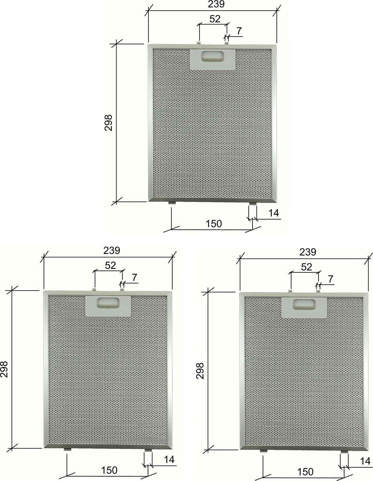 3 PZ BEST HYGENA 08087609 0808735 FILTRO CAPPA METALLI CM 298x239x9mm   F 232 in prodotto EuroStore07 - Alatri, commercioVirtuoso.it