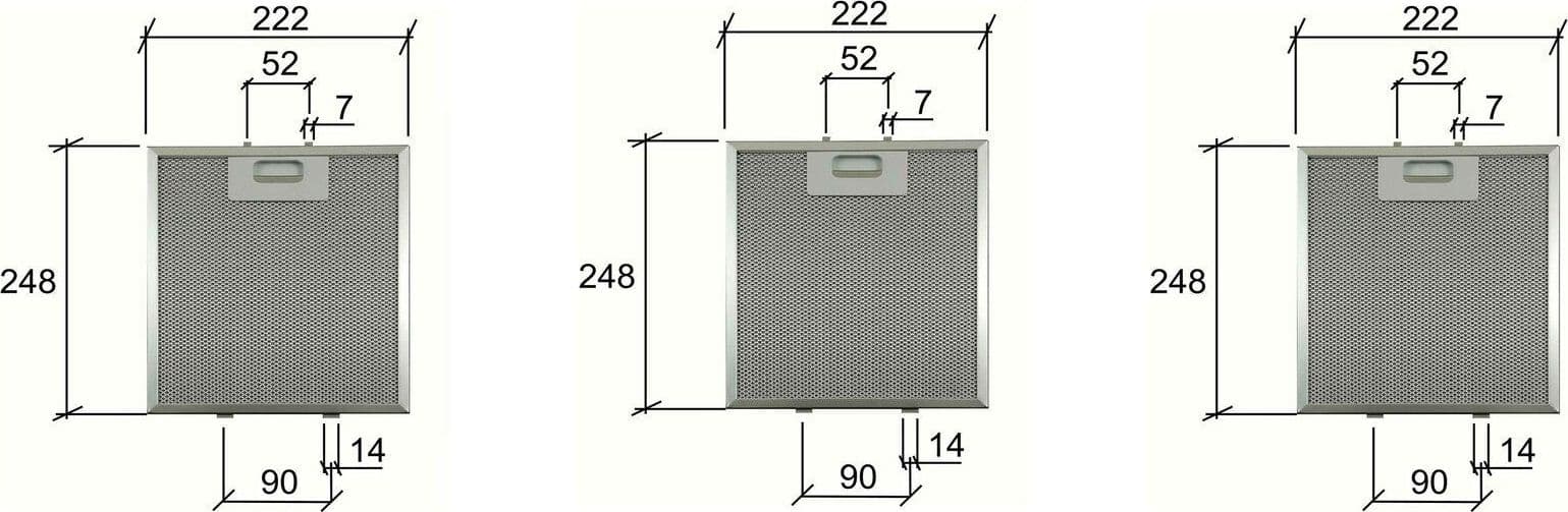 FILTRO CAPPA ELICA GF04MC METALLICO mm 248x222x9 -3 PZ - F 249 in prodotto EuroStore07 - Alatri, commercioVirtuoso.it