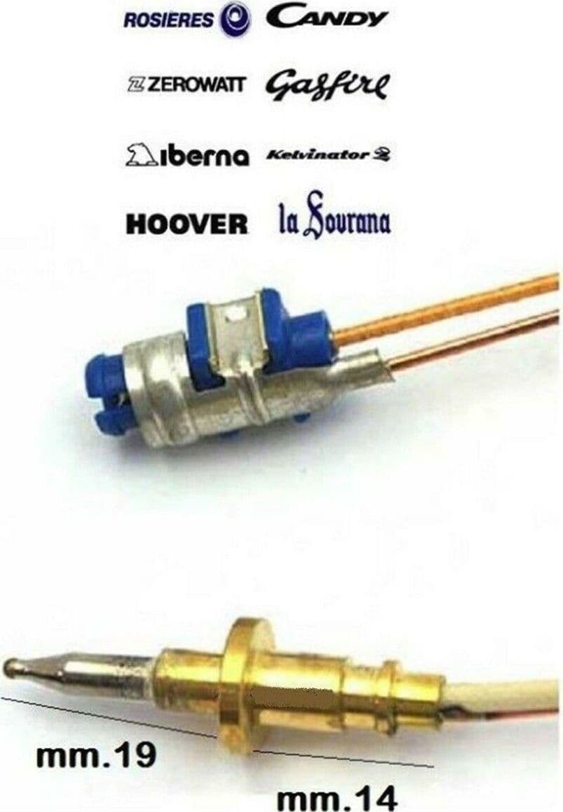 CANDY IBERNA ZEROWATT GASFIRE TERMOCOPPIA BIFILO PIANO COTTURA 42803411 TC 30 in prodotto EuroStore07 - Alatri, commercioVirtuoso.it