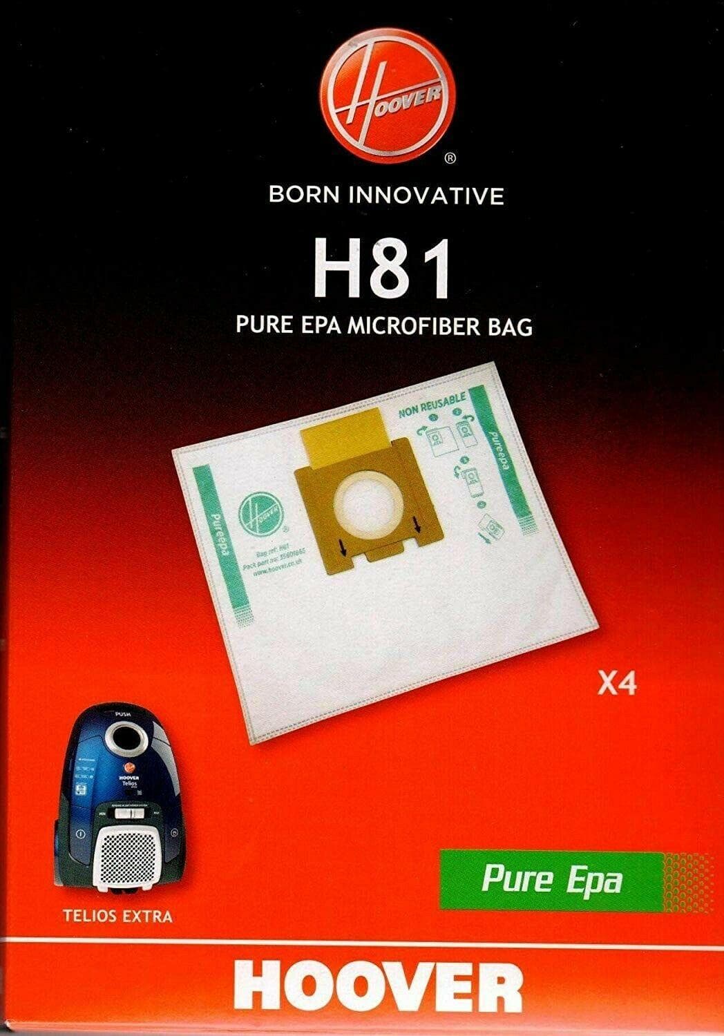 4 SACCHETTI ASPIRAPOLVERE HOOVER TELIOS EXTRA ORIGINALI 35601865 H 81 in prodotto EuroStore07 - Alatri, commercioVirtuoso.it