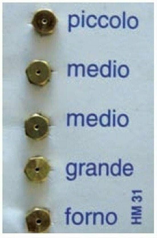 5 UGELLI PASSO 6 MB GAS BOMBOLA GPL CUCINE GAS TECNOGAS WEGA WHITE 2 ME in prodotto EuroStore07 - Alatri, commercioVirtuoso.it