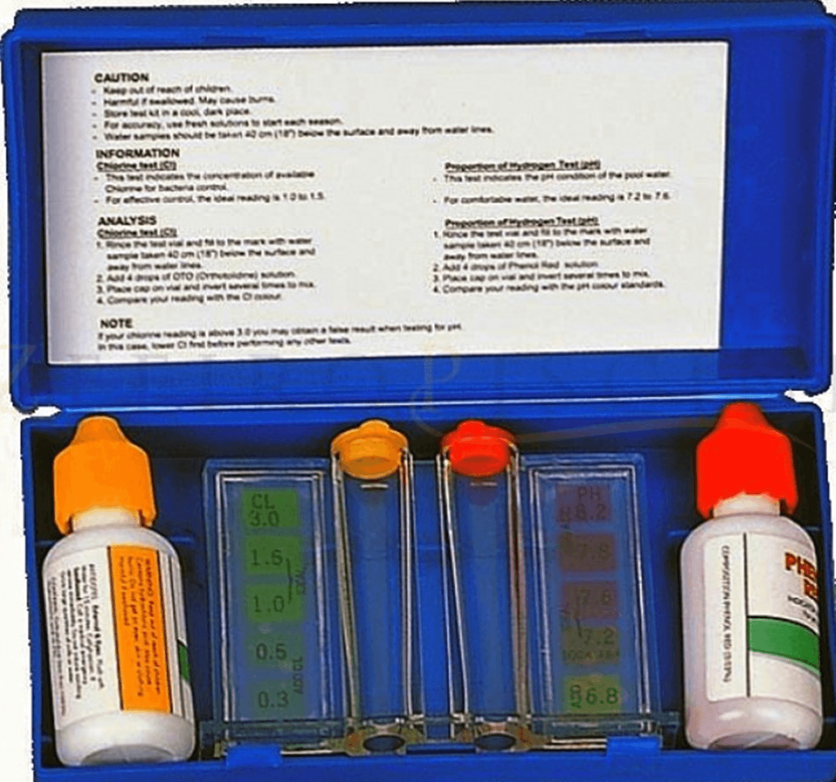 Test kit analisi acqua piscina misura cloro ph bromo con 2 boccetta reagenti in prodotto EuroStore07 - Alatri, commercioVirtuoso.it