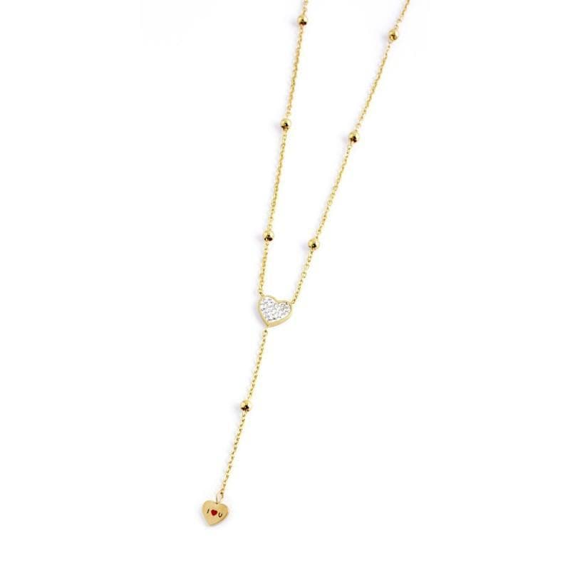 Marlù COLLANA Y ORO CUORE STRASS LOVE in Collane Alba Gioielli - Casoria, commercioVirtuoso.it