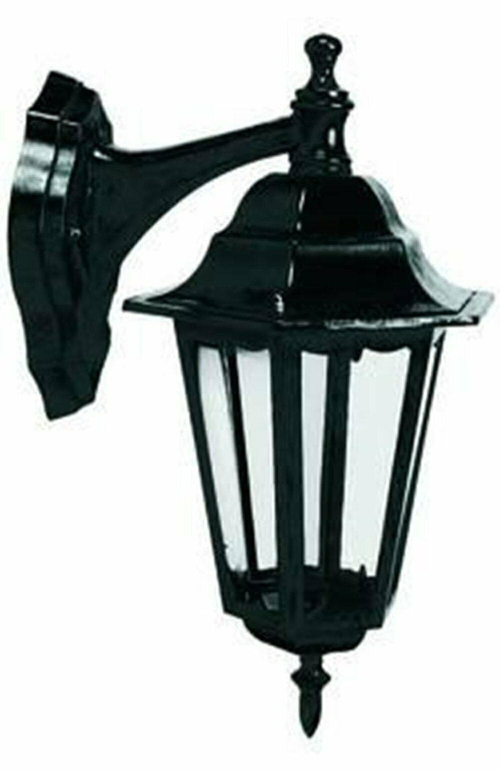 LANTERNA LAMPADA BERLINO ALLUMINIO NERA BRACCIO SUPERIORE MM 265 FERR 8358 in prodotto EuroStore07 - Alatri, commercioVirtuoso.it
