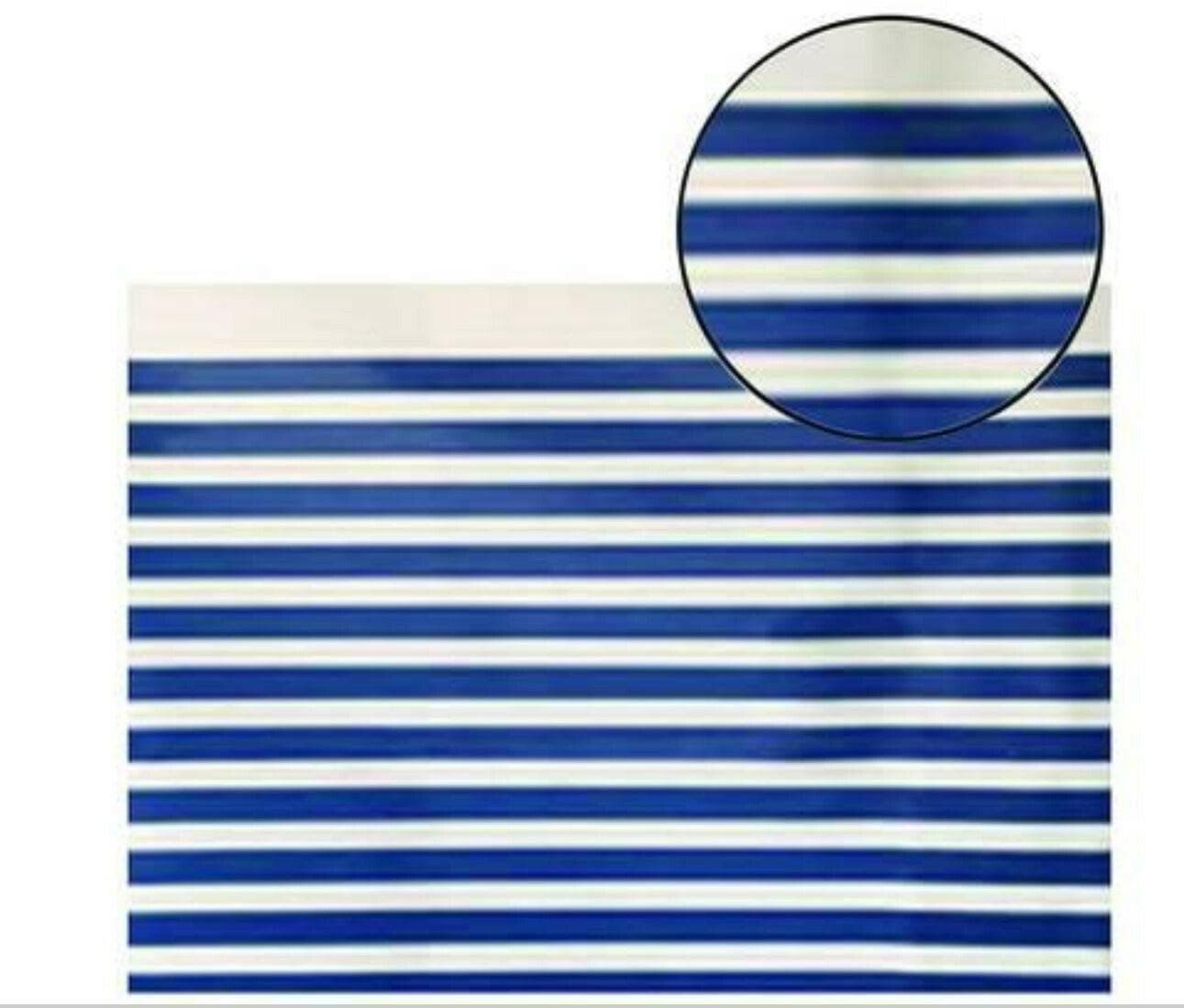 TENDA PVC BIANCA/BLU STRISCIA cm.240 x 200 h DOCCIA VASCA NO BASTONE FERR 319669 in prodotto EuroStore07 - Alatri, commercioVirtuoso.it