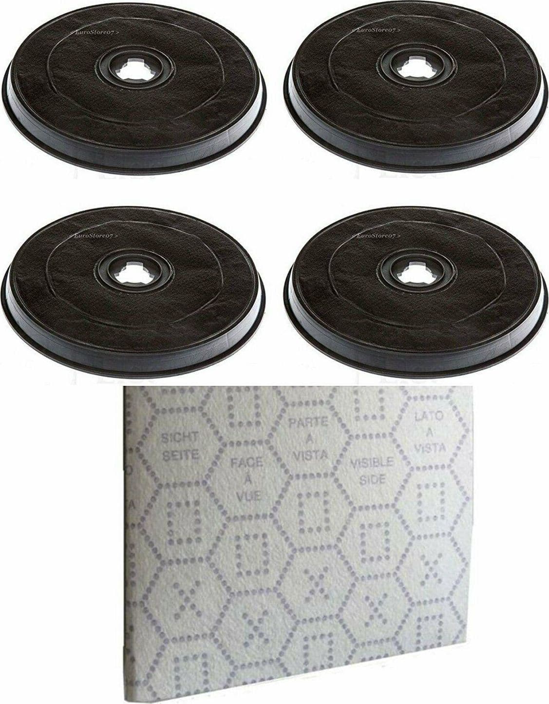 FABER 4 FILTRI CAPPA CARBONI ATTIVI + 1 PANNO SATURAZIONE H 2.6 Cm Ø 23.2 F 38 in prodotto EuroStore07 - Alatri, commercioVirtuoso.it