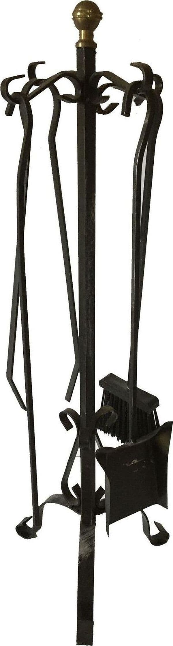 GRUPPO IN FERRO PORTA ATTREZZI DRITTO 4 PEZZI CAMINO cm 30X 60 h CM 5 in prodotto EuroStore07 - Alatri, commercioVirtuoso.it