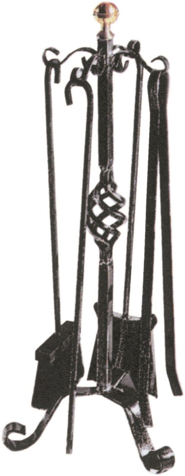 GRUPPO IN FERRO PORTA ATTREZZI PIGNA 4 PEZZI CAMINO cm 30x 60 H CM 5 FER 245883 in prodotto EuroStore07 - Alatri, commercioVirtuoso.it