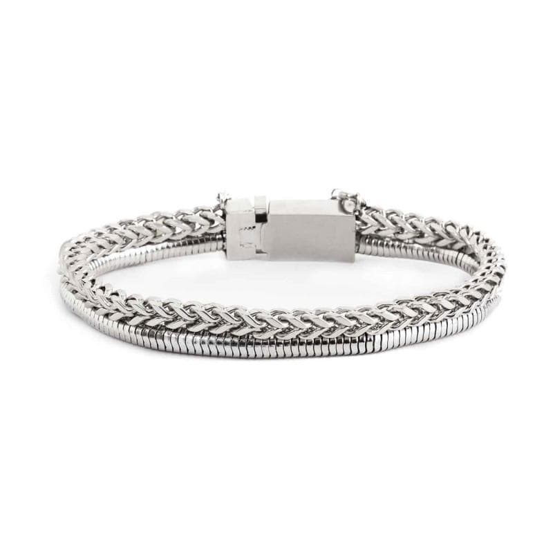 Marlù BRACCIALE ACCIAIO CATENA SPINA DI PESCE 3.80MM E SNAKE 4.20MM in Bracciali Alba Gioielli - Casoria, commercioVirtuoso.it
