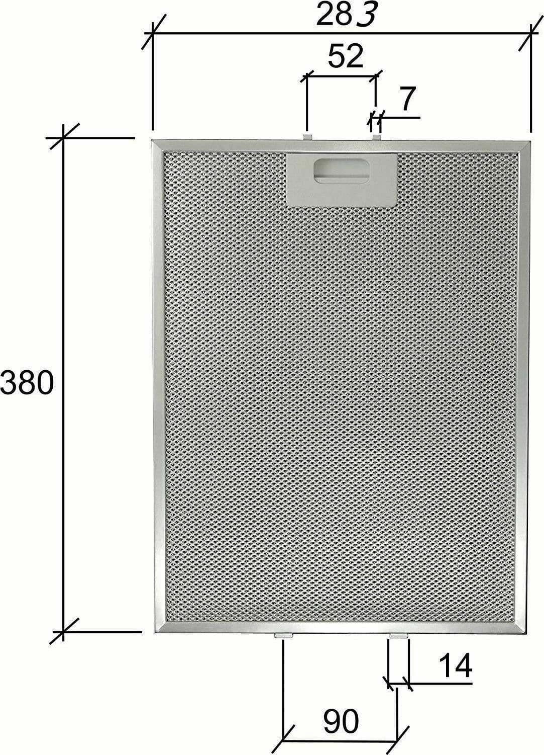 FILTRO CAPPA ELICA GF03RB /CANDY 91943893 METALLICO CM 380 x 283 x 9 mm F 231 in prodotto EuroStore07 - Alatri, commercioVirtuoso.it
