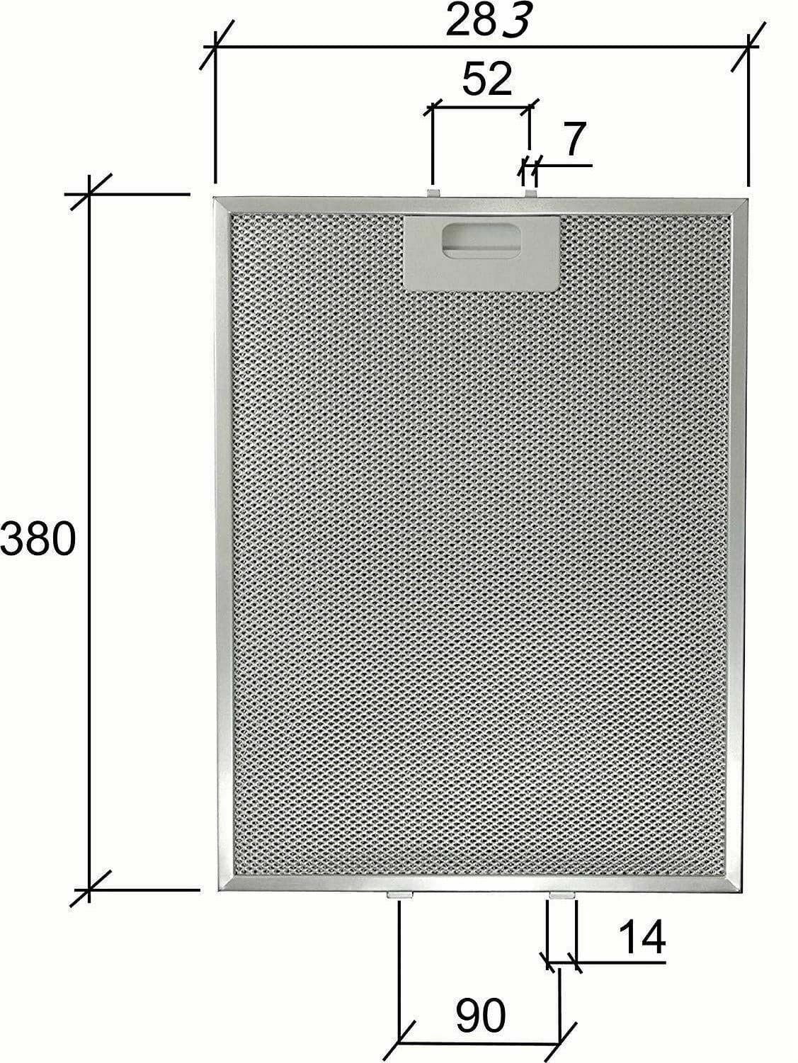 FILTRO CAPPA ELICA GF03RB /CANDY 91943893 METALLICO CM 380 x 283 x 9 mm F 231 in prodotto EuroStore07 - Alatri, commercioVirtuoso.it