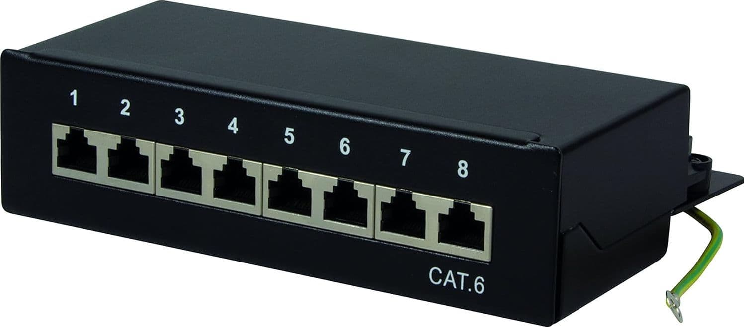 Pannello Patch 8 Porte Cat. 6 STP Nero in Cavi Ethernet Scontolo.net - Potenza, commercioVirtuoso.it