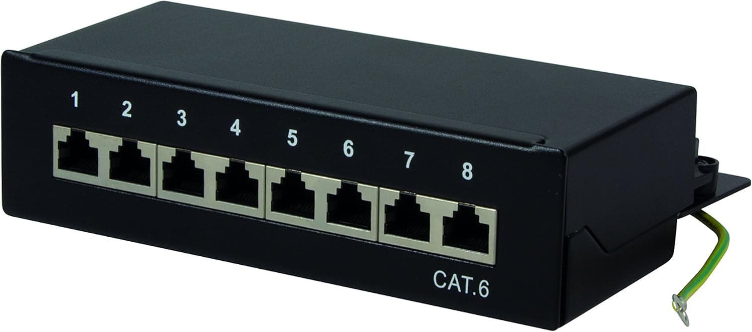 Pannello Patch 8 Porte Cat. 6 STP Nero in Cavi Ethernet Scontolo.net - Potenza, commercioVirtuoso.it