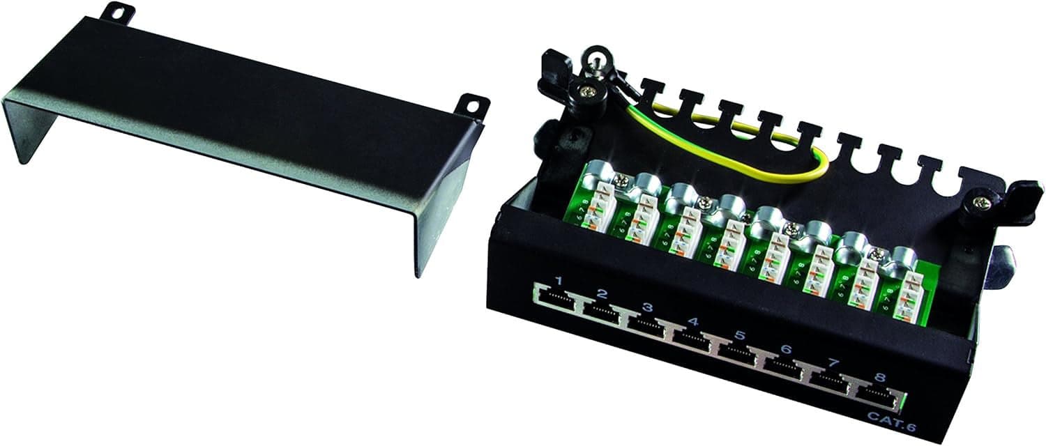 Pannello Patch 8 Porte Cat. 6 STP Nero in Cavi Ethernet Scontolo.net - Potenza, commercioVirtuoso.it