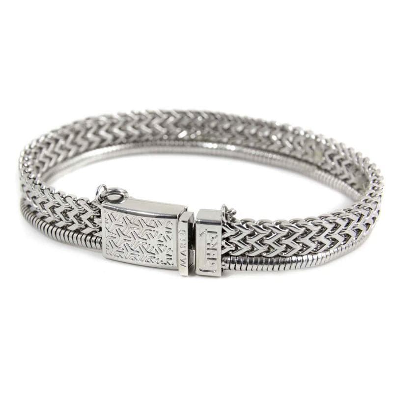 Marlù BRACCIALE ACCIAIO CATENA SPINA DI PESCE 6.40MM E SNAKE 3.30MM in Bracciali Alba Gioielli - Casoria, commercioVirtuoso.it