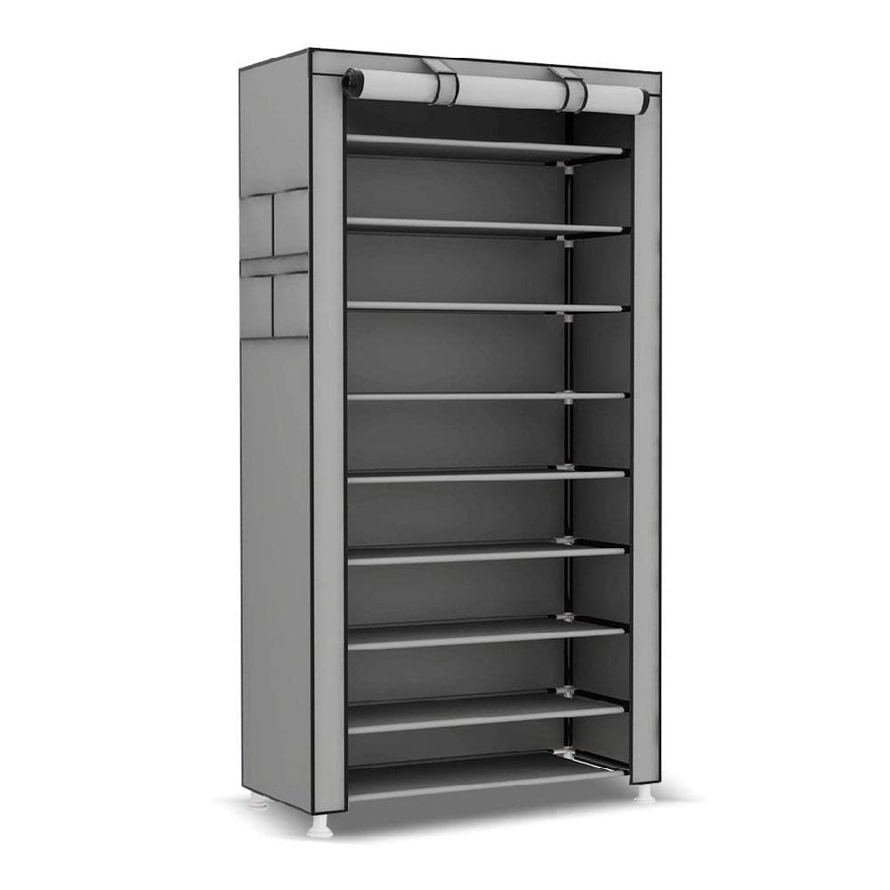 Scarpiera Salvaspazio 10Ripiani 27Paia Struttura Metallo Tessuto TNT 60x30 H160cm Grigio in Scaffali portascarpe Danyx - Casoria, commercioVirtuoso.it