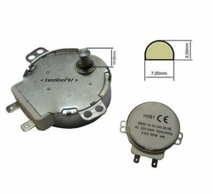Motore trascinatore piatto microonde 220V - 2,5/3Rpm 4W UNIVERSALE -- PC 71 in prodotto EuroStore07 - Alatri, commercioVirtuoso.it