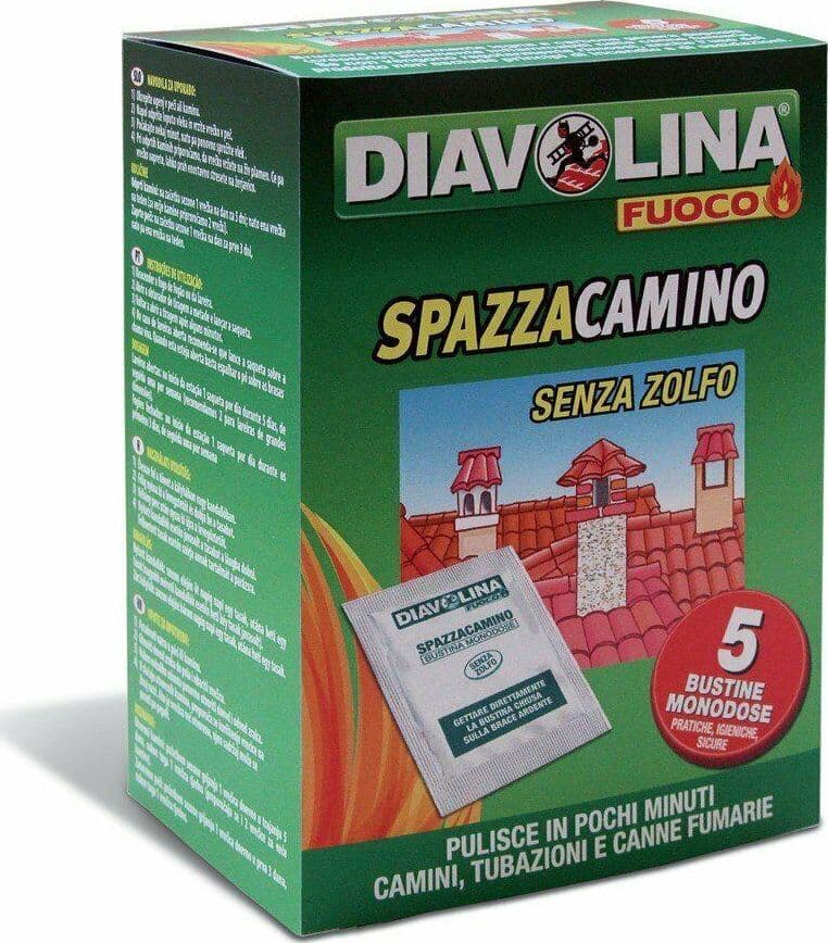 DIAVOLINA TOGLI FULIGGINE DISTRUGGI IN BUSTINA MONODOSE 5 PZ STUFA CAMINO in prodotto EuroStore07 - Alatri, commercioVirtuoso.it