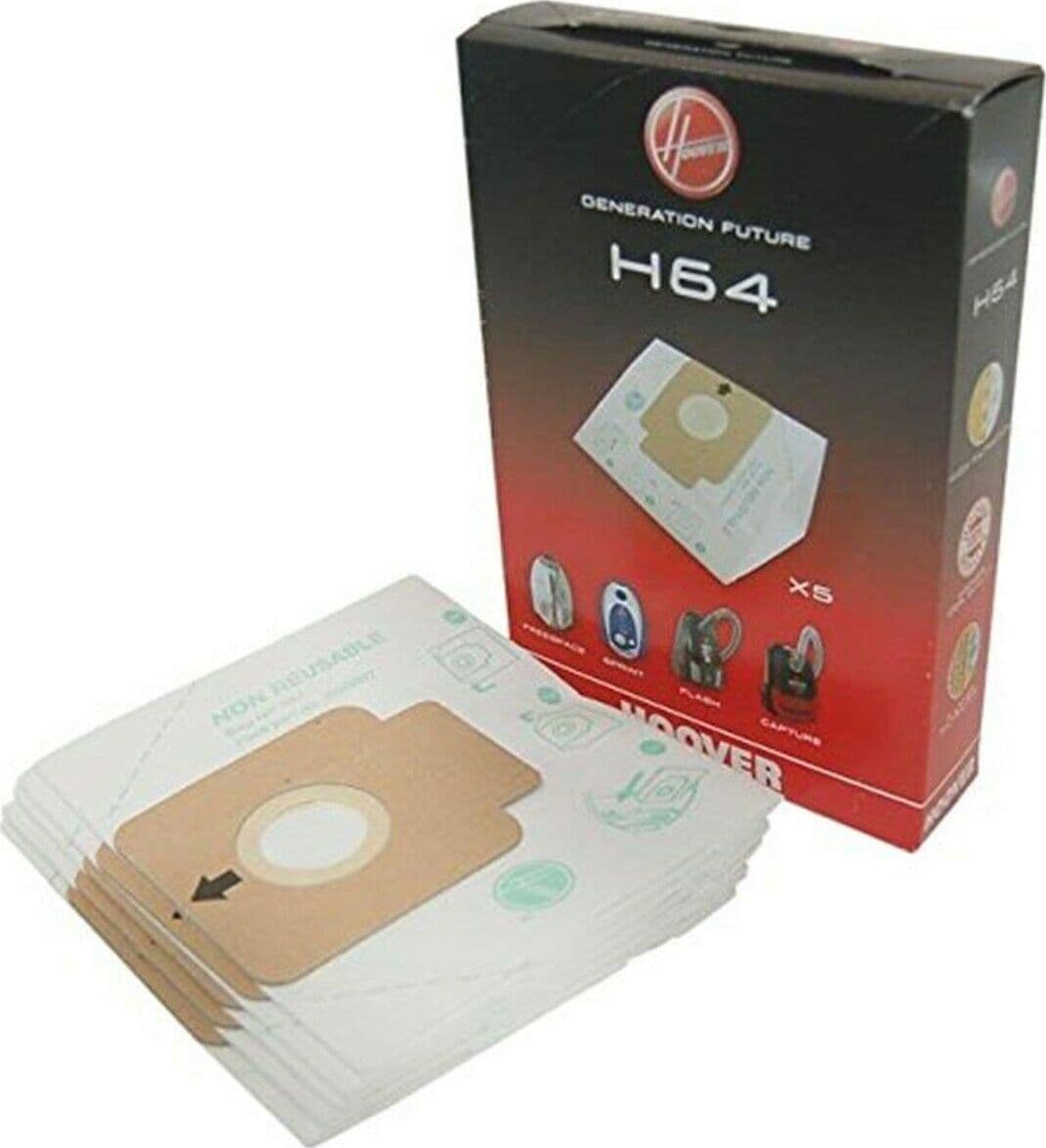 HOOVER 5 SACCHETTI ASPIRAPOLVERE SPRINT FREESPACE FLASH CAPTURE ORIGINALI H 64 in prodotto EuroStore07 - Alatri, commercioVirtuoso.it