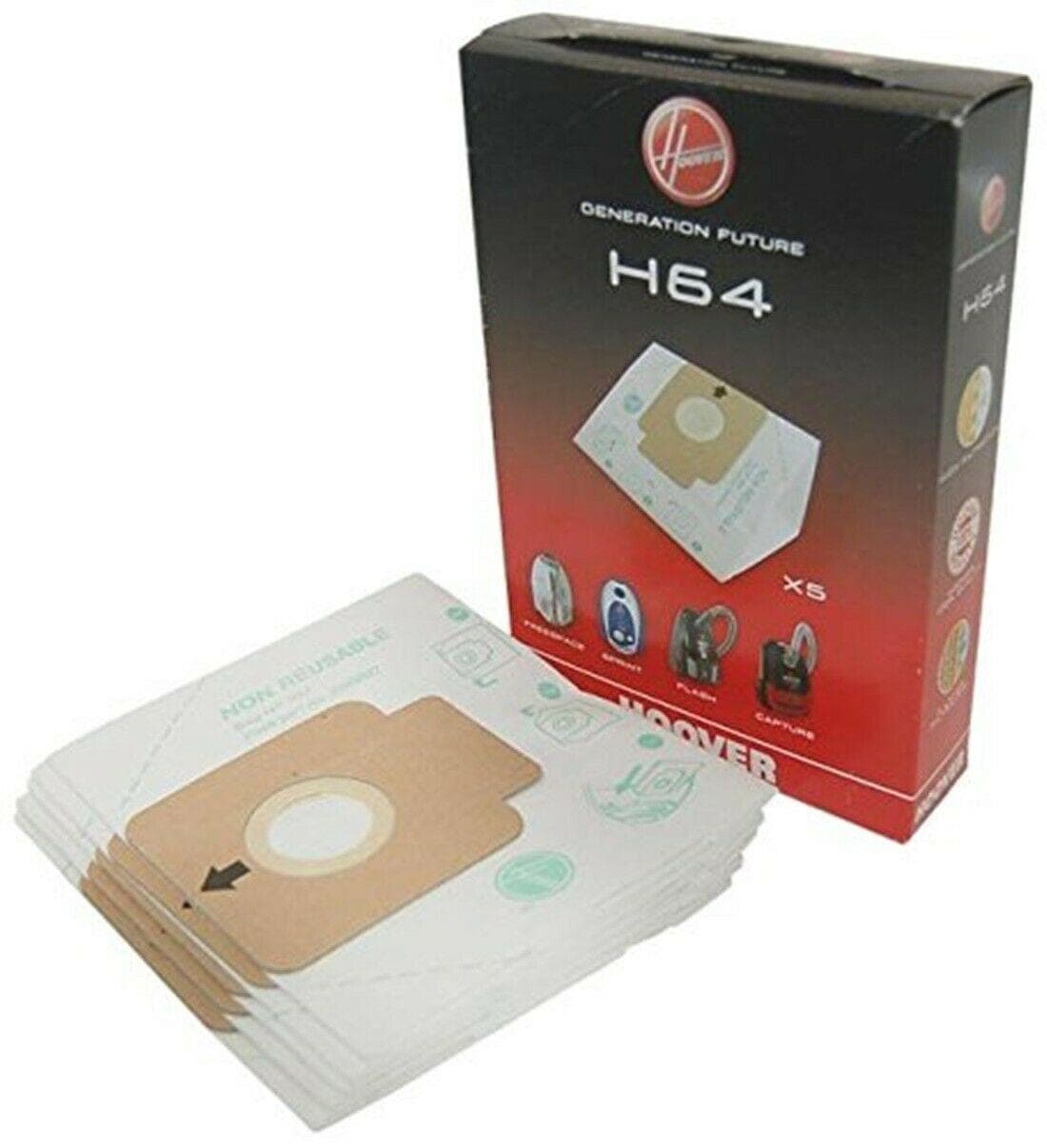 HOOVER 5 SACCHETTI ASPIRAPOLVERE SPRINT FREESPACE FLASH CAPTURE ORIGINALI H 64 in prodotto EuroStore07 - Alatri, commercioVirtuoso.it