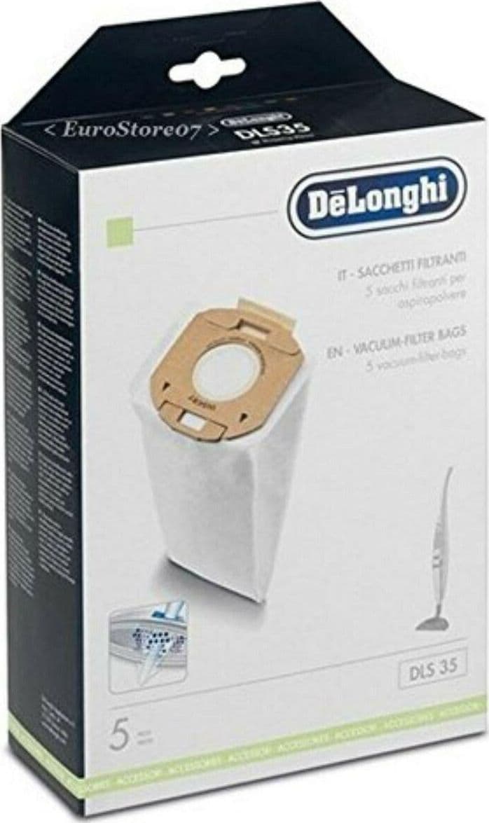 5 SACCHI SACCHETTI ASPIRAPOLVERE DE LONGHI XLC 6050 DLS35 CD 24093003 in prodotto EuroStore07 - Alatri, commercioVirtuoso.it