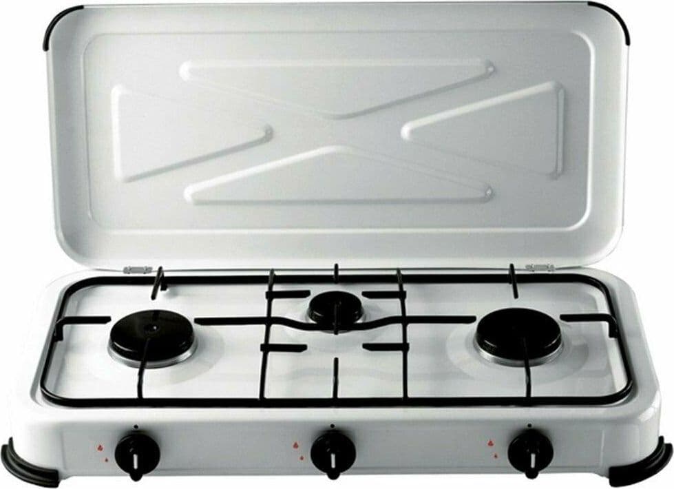 FORNELLO A GAS BOMBOLA 3 FUOCHI SMALTATI PER CASA CAMPEGGIO GITA CUCINA in prodotto EuroStore07 - Alatri, commercioVirtuoso.it